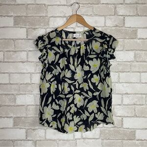 Velvet by Graham & Spencer Sleeveless Floral Sheer Blouse Size L